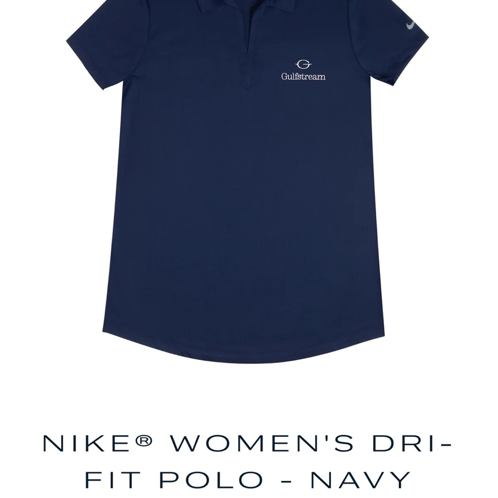 Gulfstream branded Nike Dri-Fit Polo Shirt in Navy Blue, Women’s Size M - Picture 2 of 6